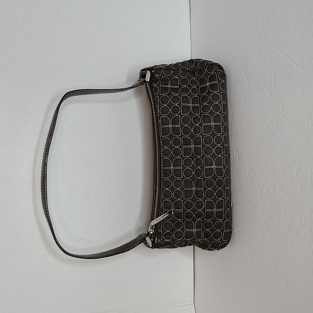 Kate Spade Purse, Brown With Tiffany Blue Embroidery, Vintage